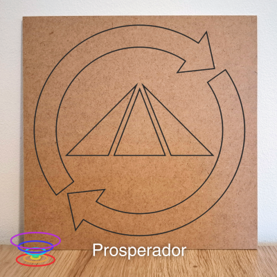 Prosperador - Gráfico radiestésico de MDF cru 23x23cm