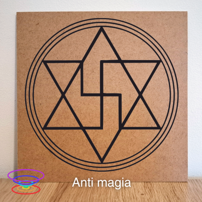 Antimagia - Gráfico radiestésico de MDF cru 23x23cm