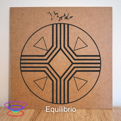 Equilíbrio - Gráfico radiestésico de MDF cru 23x23cm