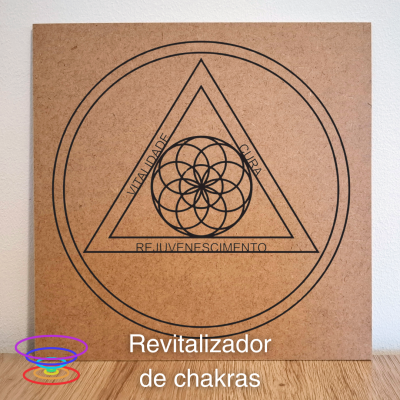 Revitalizador dos chakras - Gráfico de MDF cru 23x23cm