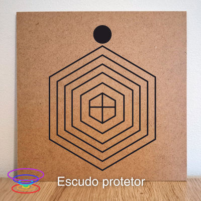 Escudo Protetor - Gráfico radiestésico de MDF cru 23x23cm