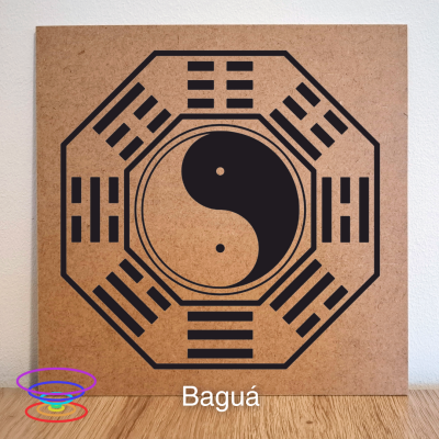Baguá - Gráfico radiestésico de MDF cru 23x23cm