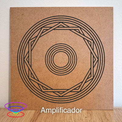 Amplificador - Gráfico radiestésico de MDF cru 23x23cm