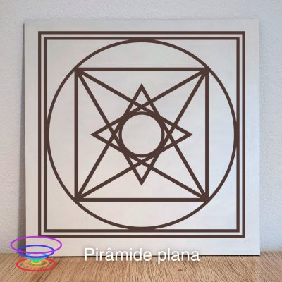 Pirâmide plana - Gráfico radiestésico de MDF 20x20cm gravado a laser
