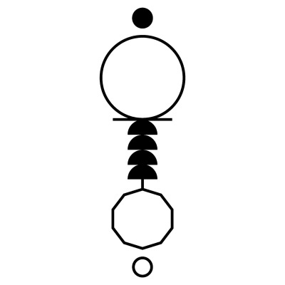Cruz Ansata - gráfico radiestésico de cartolina plastificada