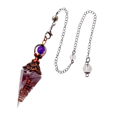 Pêndulo orgonite ametista