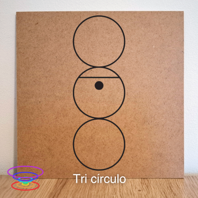 Tri círculo - Gráfico radiestésico de MDF cru 23x23cm