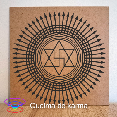 Queima de karma -  Gráfico radiestésico de MDF cru 23x23cm