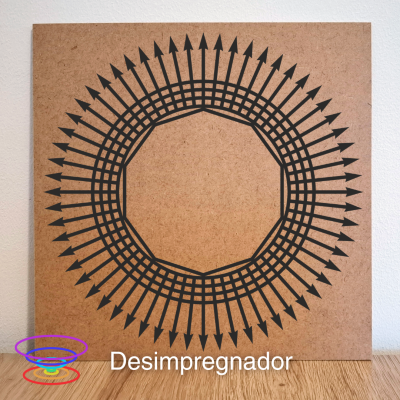Desimpregnador - Gráfico radiestésico de MDF cru 23x23cm