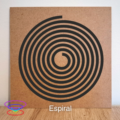 Espiral - Gráfico radiestésico de MDF cru 23x23cm