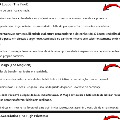 Guia interativo de Tarot para iniciantes