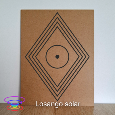 Losango solar - Gráfico radiestésico de MDF cru 23x30cm