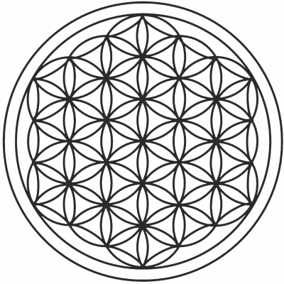 Flor da vida - gráfico radiestésico de cartolina plastificada