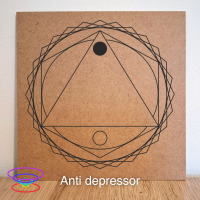 Anti Depressor - Gráfico radiestésico de MDF cru 23x23cm