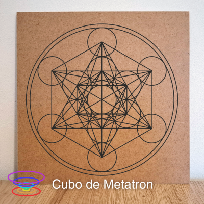Cubo de Metatron - Gráfico radiestésico de MDF cru 23x23cm