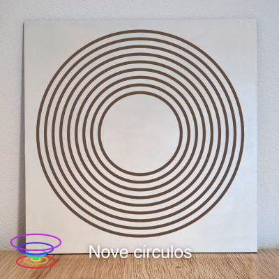 Nove círculos - Gráfico radiestésico de MDF 20x20cm gravado a laser