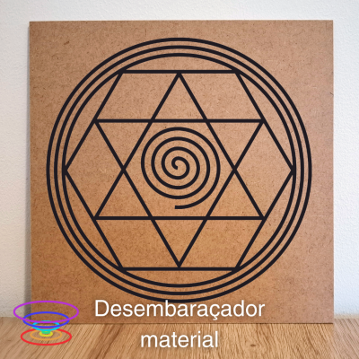Desembaraçador material - Gráfico radiestésico de MDF cru 23x23cm