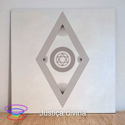 Justiça Divina - Gráfico radiestésico de MDF 20x20cm gravado a laser
