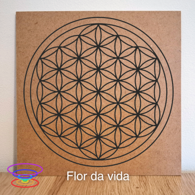 Flor da vida - Gráfico radiestésico de MDF cru 23x23cm