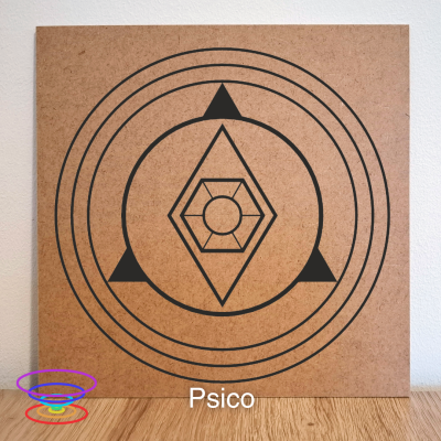 Psico - Gráfico radiestésico de MDF cru 23x23cm