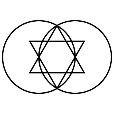 Vesica piscis - gráfico radiestésico de cartolina plastificada