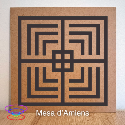 Mesa d'Amiens - Gráfico de MDF cru 23x23cm