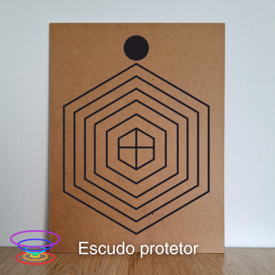 Escudo protetor - Gráfico radiestésico de MDF cru 23x30cm