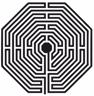 Labirinto de Amiens - gráfico radiestésico de cartolina plastificada