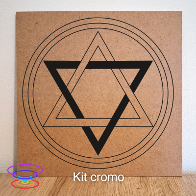 Kit cromo - Gráfico radiestésico de MDF cru 23x23cm