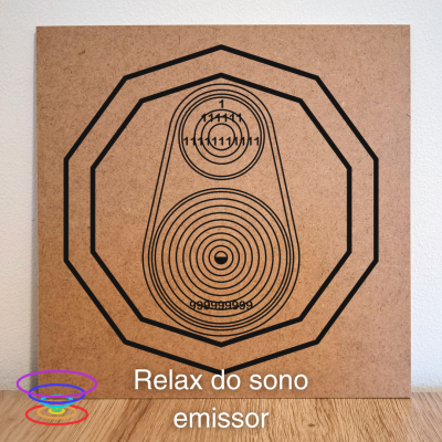 Relax do sono emissor - Gráfico radiestésico de MDF cru 23x23cm