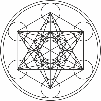 Cubo de Metatron - gráfico radiestésico de cartolina plastificada