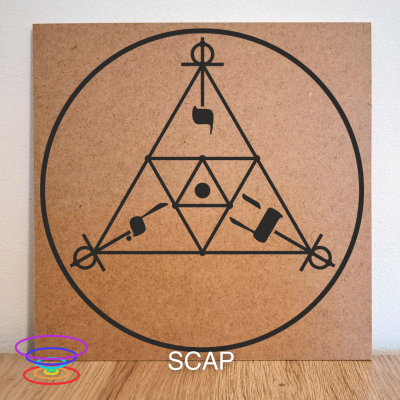 SCAP - Gráfico radiestésico de MDF cru 23x23cm