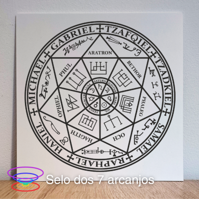 Selo dos 7 arcanjos - Pantáculo de PEAD 21x21cm