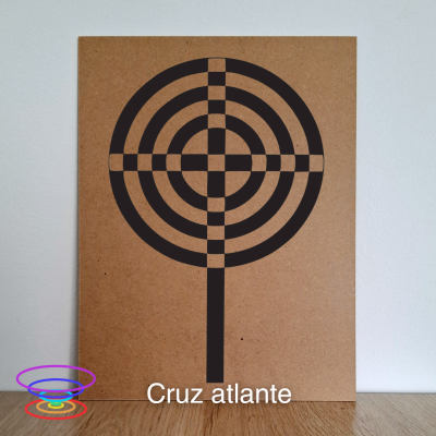 Cruz atlante - Gráfico radiestésico de MDF cru 23x30cm