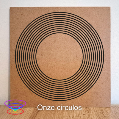 Onze círculos - Gráfico radiestésico de MDF cru 23x23cm