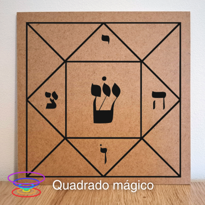 Quadrado mágico - Gráfico radiestésico de MDF cru 23x23cm