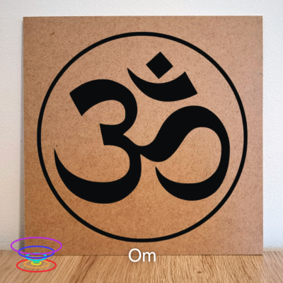 Om - Gráfico radiestésico de MDF cru 23x23cm
