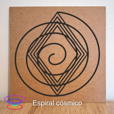Espiral Cósmico - Gráfico radiestésico de MDF cru 23x23cm