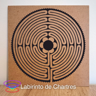 Labirinto de Chartres - Gráfico radiestésico de MDF cru 23x23cm
