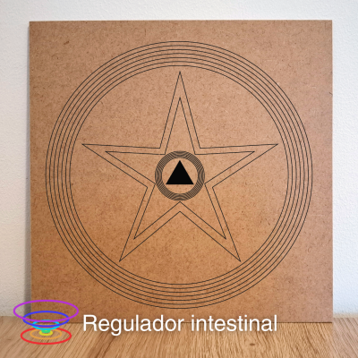 Regulador intestinal - Gráfico radiestésico de MDF cru 23x23cm