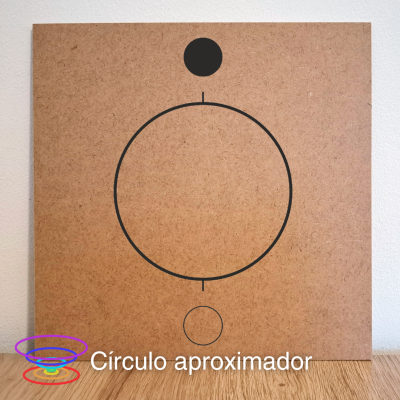 Círculo aproximador - Gráfico radiestésico de MDF cru 23x23cm