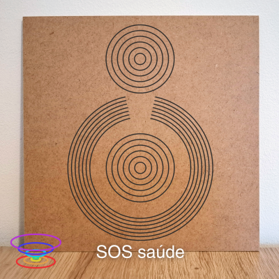 SOS saúde - Gráfico radiestésico de MDF cru 23x23cm