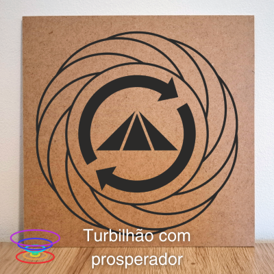 Turbilhão prosperador - Gráfico radiestésico de MDF cru 23x23cm