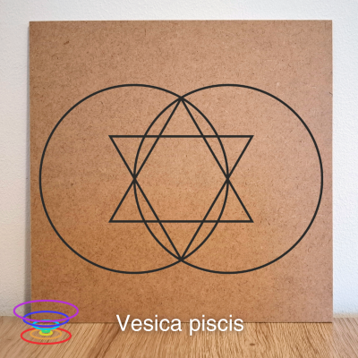 Vesica piscis - Gráfico radiestésico de MDF cru 23x23cm