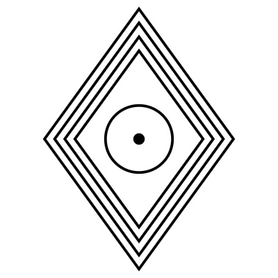 Losango solar - gráfico radiestésico de cartolina plastificada