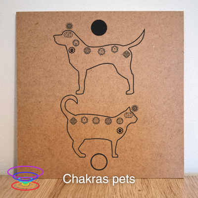 Chakras pets -  Gráfico radiestésico de MDF cru 23x23cm