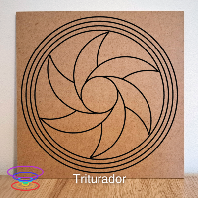 Triturador -  Gráfico radiestésico de MDF cru 23x23cm