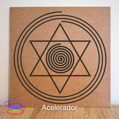 Acelerador - Gráfico radiestésico de MDF cru 23x23cm