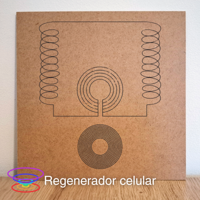 Regenerador celular - Gráfico de MDF cru 23x23cm