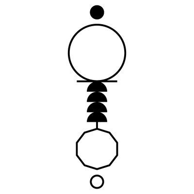 Cruz Ansata - gráfico radiestésico de cartolina plastificada